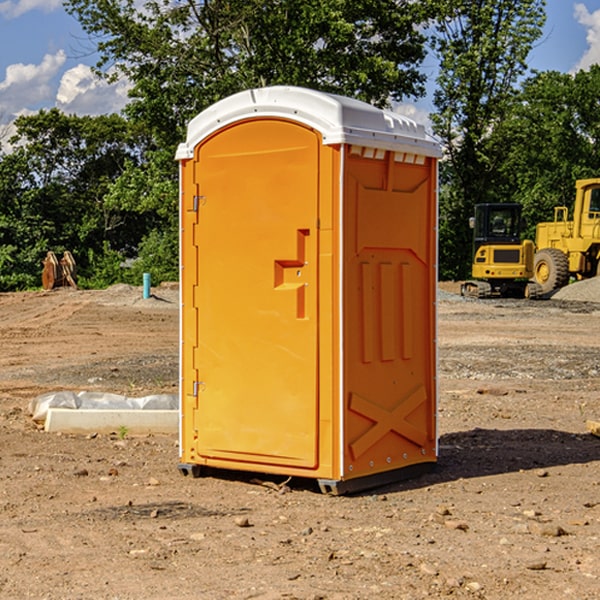 how often are the portable restrooms cleaned and serviced during a rental period in Big River